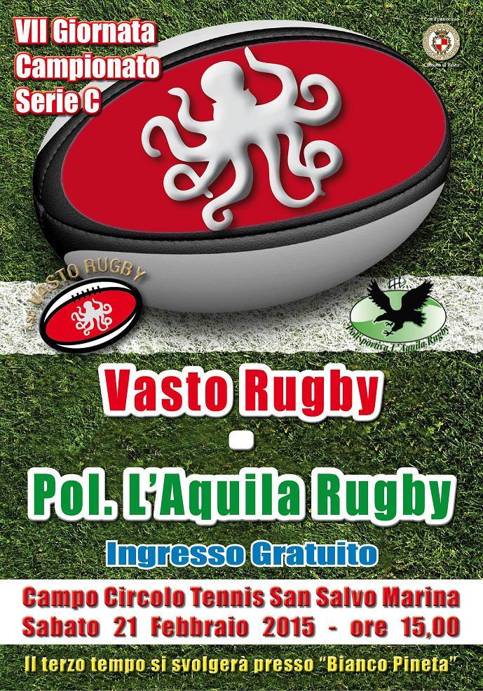Locandina Vasto Rugby vs Pol LAquila Rugby