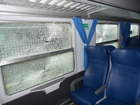 finestrino treno rotto