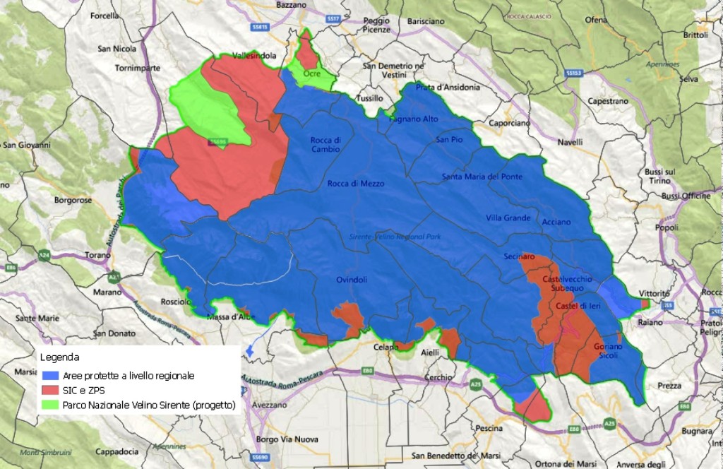 carta PNV con confini comunali e legenda - Rete8