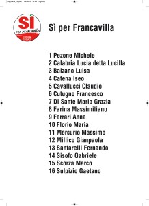 LISTA SI PER FRANCAVILLA