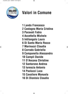 LISTA VALORI IN COMUNE