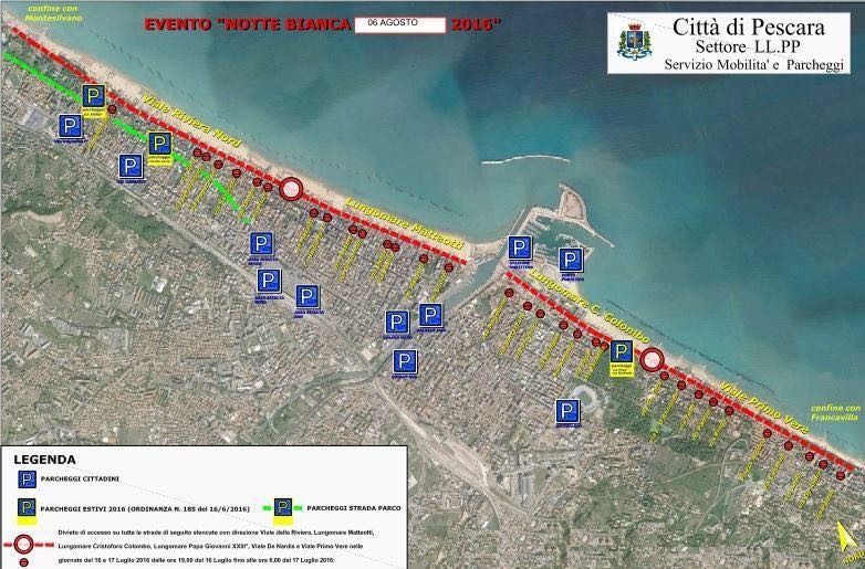 Mappa notte per parcheggi