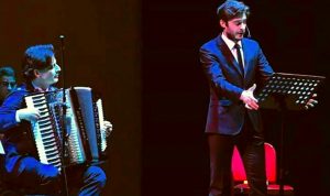Davide Cavuti con Lino Guanciale IN SCENA IN TEATRO nel 2017