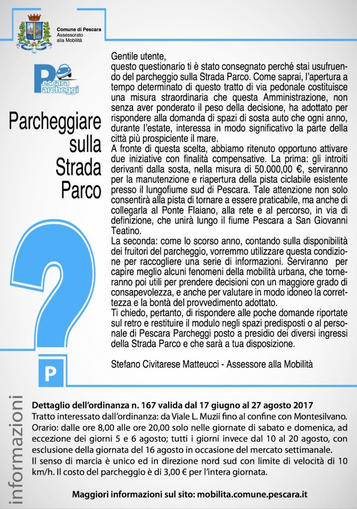 sondaggio strada parco