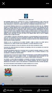 COMUNICATO CURVA NORD ROSETO 1927